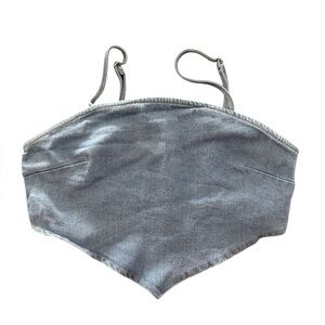 Papermoon Denim Handkerchief Boho Festival Top‎ Size Small